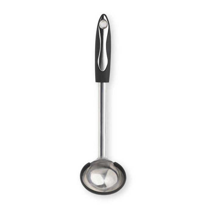 Professional non-scratch stainless steel ladle with soft grip, silicone edge, dishwasher safe – Keans Claremorris