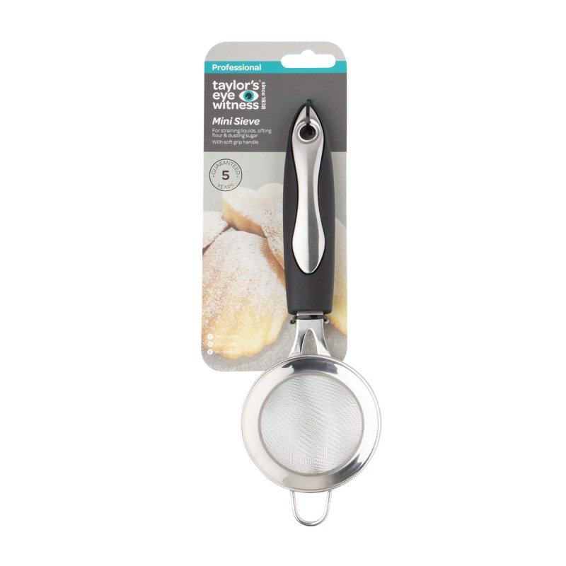 Professional Soft Grip Stainless Steel Mini Sieve for precise straining – available at Keans Claremorris.