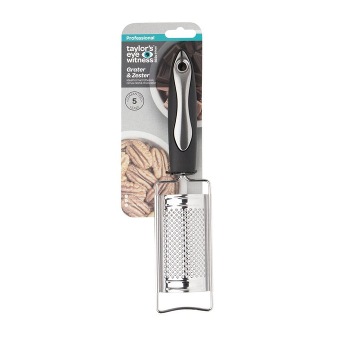 Professional Soft Grip Grater & Zester with ergonomic handle for easy zesting and grating – available at Keans Claremorris.