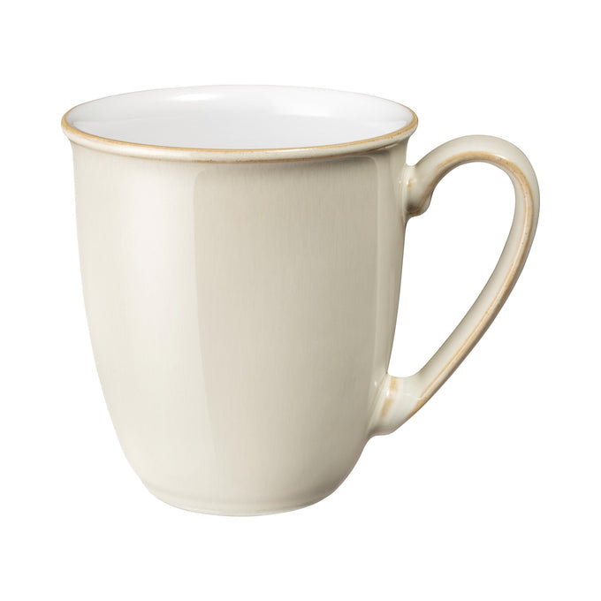 Denby Linen Coffee Mug, handcrafted stoneware, 330ml, oatmeal tone, durable, microwave safe, available at Keans Claremorris.