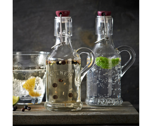 Clip Top Handled Bottle 0.2 Litre with secure seal, ideal for beverages – available at Keans Claremorris.