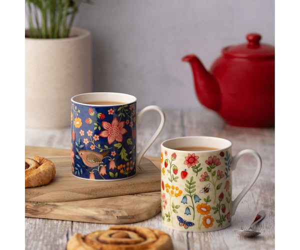 Wild Flower Fine China Assorted Mugs 400ml - Elegant floral design, durable china, Keans Claremorris store collection.