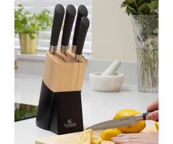 Allure 6 Piece Knife Block Set in Giftbox – Premium kitchen knives with wooden block, available at Keans Claremorris