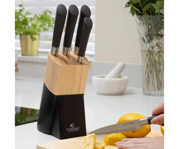 Allure 6 Piece Knife Block Set in Giftbox – Premium kitchen knives with wooden block, available at Keans Claremorris