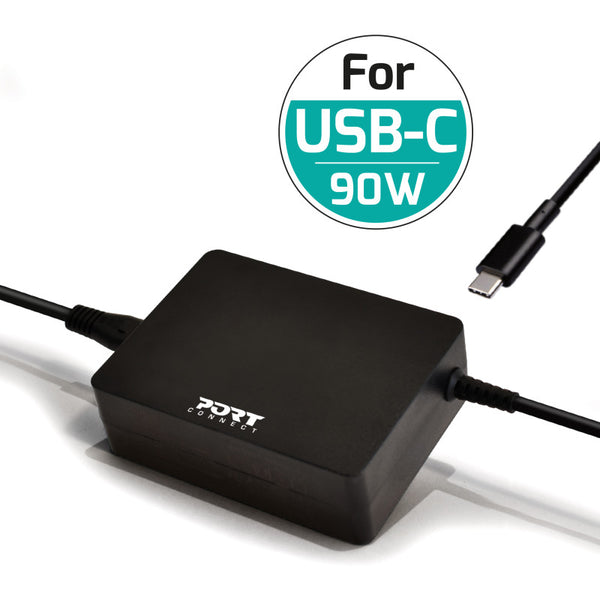 Port Power Supply 90W USB-C charger for laptops, MacBook, tablets, smartphones – fast charging, Keans Claremorris