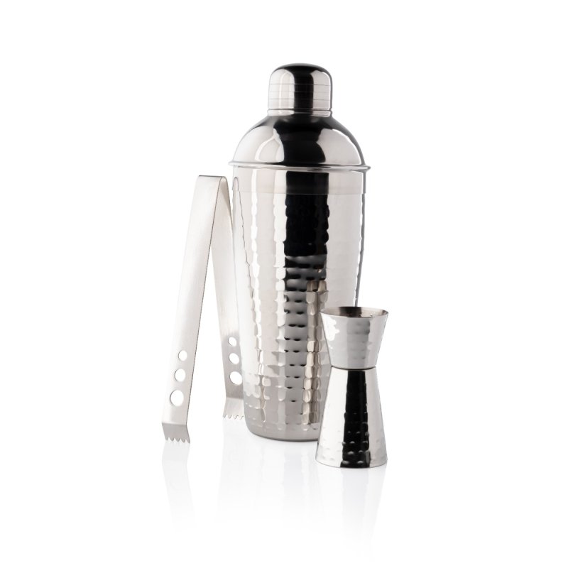 Taproom 3 Piece Cocktail Set Hammered S/S - Image 1