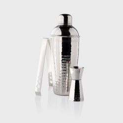 Taproom 3 Piece Cocktail Set Hammered S/S