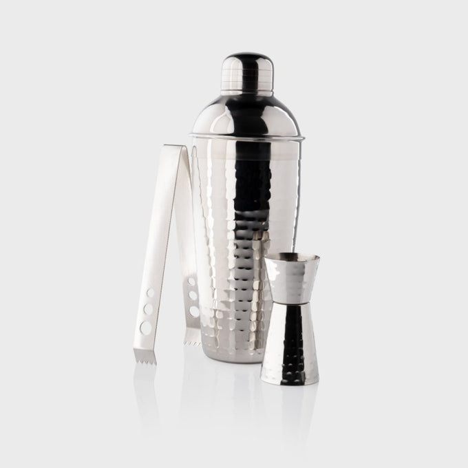 Taproom 3 Piece Cocktail Set Hammered S/S - Image 3