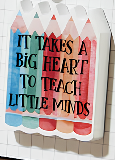 Teacher Magnet Set of 4 Assorted Chunky Illustrated Wood Magnets - Keans Claremorris