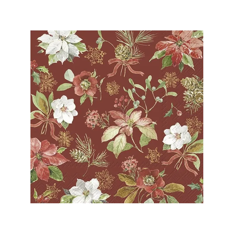 Poinsettia Flowers Red Lunch Napkins Keans Claremorris