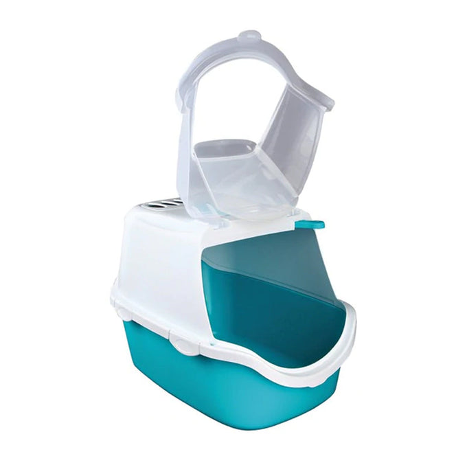 Vico Easy Clean Hooded Litter Tray with carbon filter, hinged front, double rim, scoop, and handle – Keans Claremorris