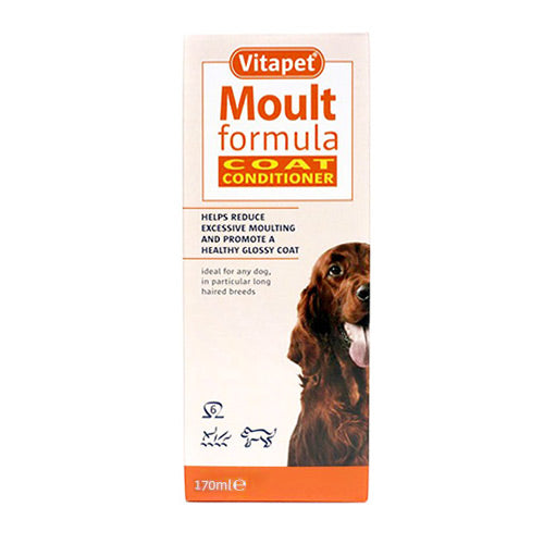 Vitapet Moult Formula 150ml reduces excess moulting, promotes glossy coat, rich in Omega-6 for dogs and cats – Keans