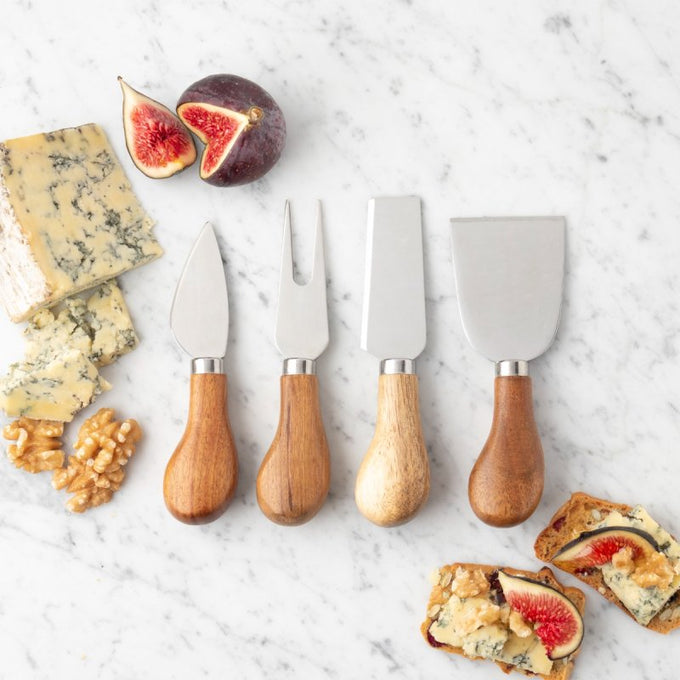 4 Piece Acacia Cheese Knife & Board Set - Image 5