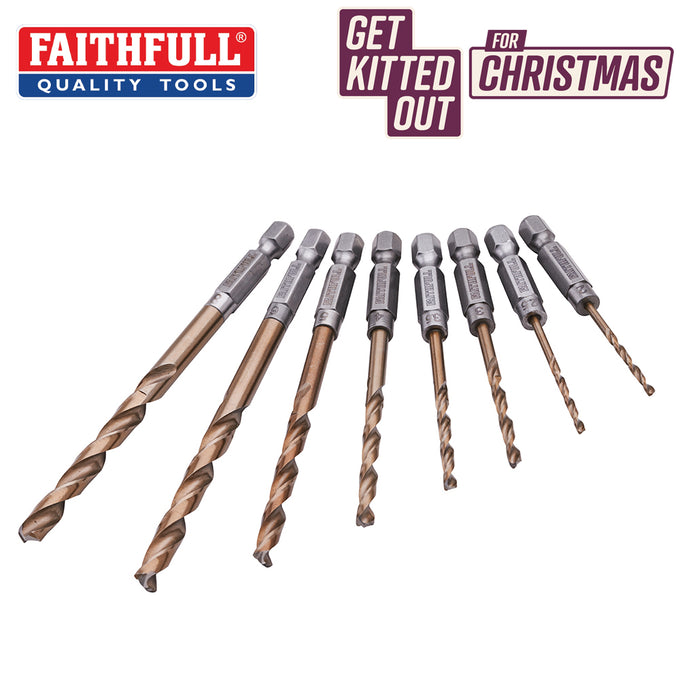 Faithfull Quick Change Impact Driver Drill Bit Set | XMS25DRILL8 - Image 1