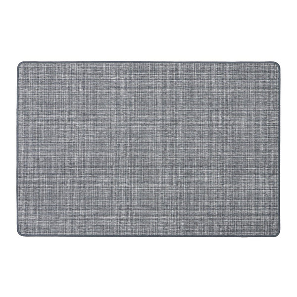JVL Elegance Grey Linen Effect Mat 50x75cm, durable, rubber-backed, machine washable, indoor use – Keans Claremorris