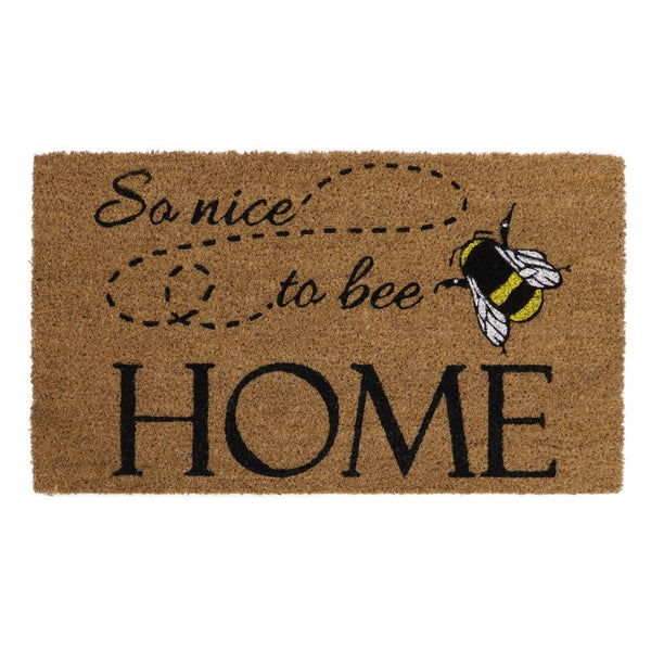 Nice to Bee Home coir doormat with rubber backing, natural biodegradable coconut fiber, 40x70cm – Keans Claremorris