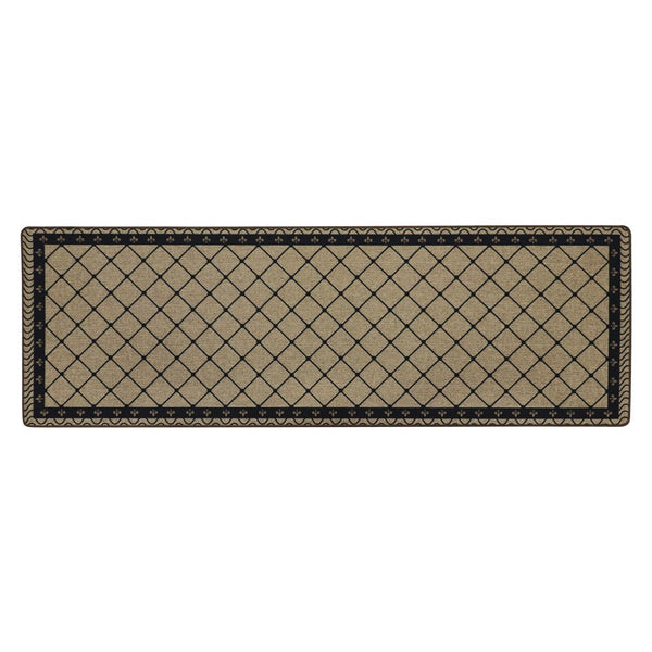 JVL Elegance Indoor Runner Mat 50x150cm, diamond pattern, linen effect, non-slip rubber backing, machine washable – Keans