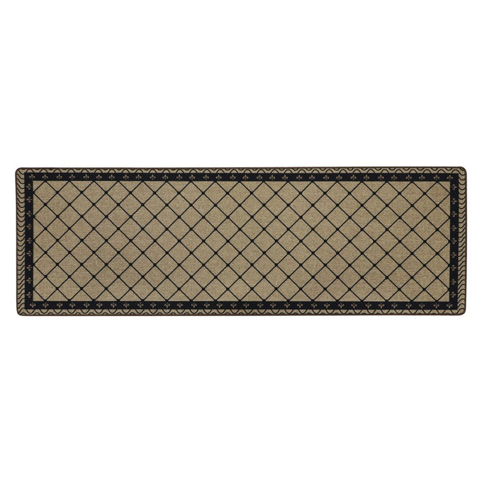 JVL Elegance Indoor Runner Mat 50x150cm, diamond pattern, linen effect, non-slip rubber backing, machine washable – Keans