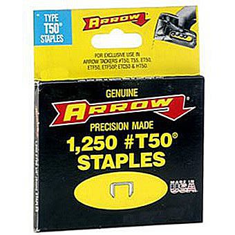 Arrow 504 T50 6mm (1/4") Staples 1250pk for T50 Staple Gun - Keans Claremorris