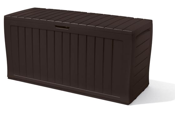 Keter Marvel Plus Garden Storage Box, weather-resistant, ventilated, heavy-duty lid seats 2, 270L storage – Keans Claremorris