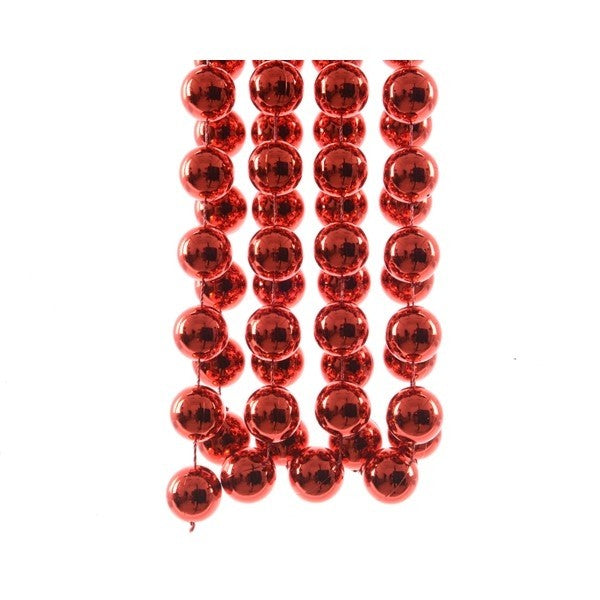 Bead Garland Red XXL 2.7m, 20mm shiny plastic beads, festive décor, durable, perfect for parties – Keans Claremorris