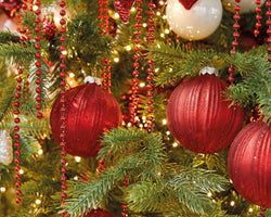 Bead Garland Red XXL 20mm beads, 270cm length, festive decoration - Keans Claremorris