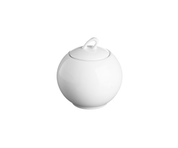 Price & Kensington Simplicity white porcelain sugar bowl with lid, durable vitrified design – available at Keans Claremorris.