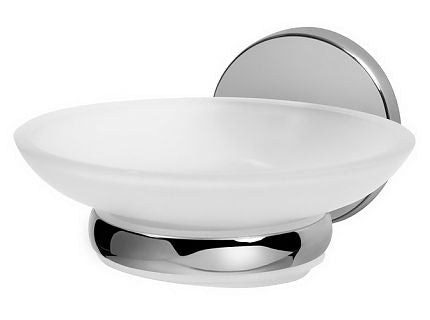 Chroma Soap Dish with polished chrome finish, concealed fastenings, removable glass dish for easy cleaning - Keans