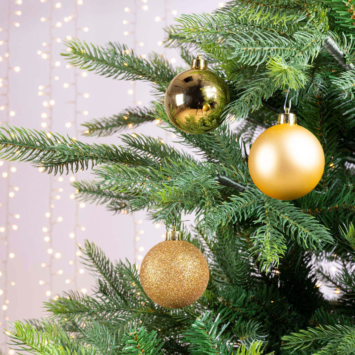 Shatterproof Christmas baubles 6cm, mix of shiny, matt & glitter finishes, box of 10 – Keans Claremorris