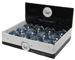 Bauble shatterproof white snow dia8cm Night blue - KeansClaremorris