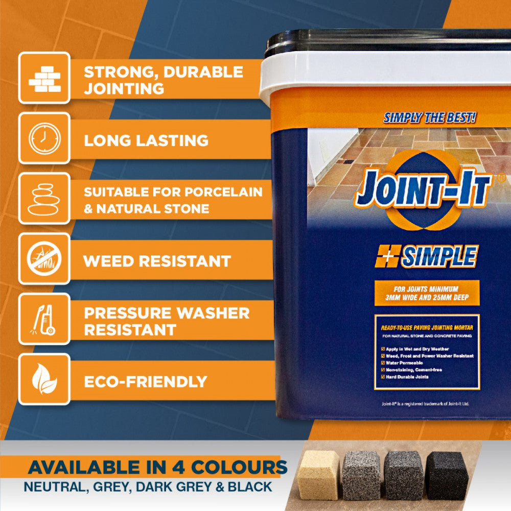 Joint-IT Dark Grey Paving Jointing Mortar Bucket 20-AW-DG for durable outdoor paving - Keans Claremorris