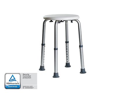 Pro Shower Safety Stool with adjustable height 348-567mm, anti-slip pads, supports up to 150kg – Keans Claremorris