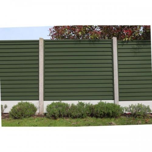 SmartFence Olive Green 1.8m x 1.5m steel garden fence panel pack, maintenance-free, durable, from Kean’s Claremorris. –