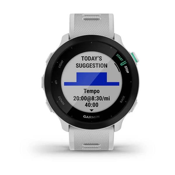 Garmin Forerunner 55 White GPS Running Watch with Heart Rate Monitor - Available at Keans Claremorris