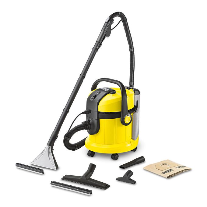 Kärcher SE 4001 carpet cleaner with spray extraction, fast drying, 4L tank, pet-friendly, available at Kean’s Claremorris. –