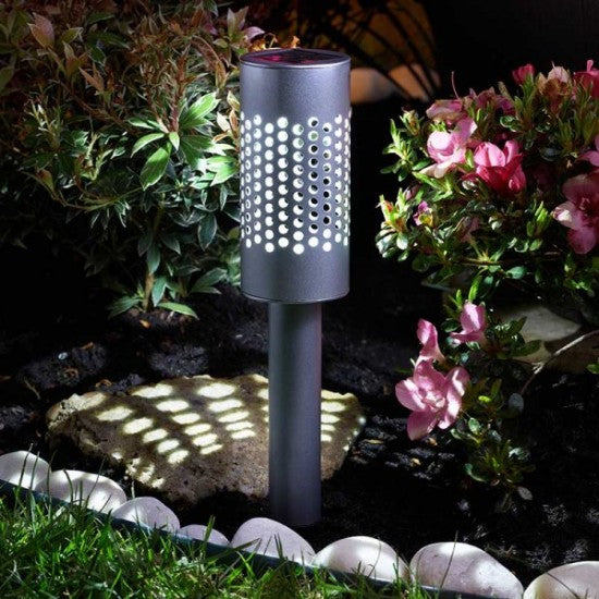 SolStar 365 Stake Light 10L, 10 lumen solar garden light with auto brightness, punched metal design, 42x6.2 cm - Keans