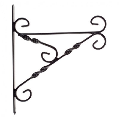 Heavy Duty Black Hanging Basket Bracket 14"/35cm by Gardman, sturdy support for baskets - Keans Claremorris