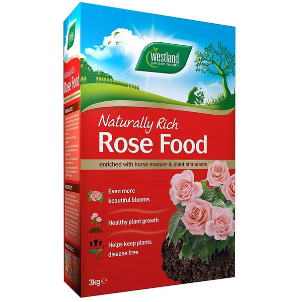 Westland Naturally Rich Rose Food 3Kg with horse manure for bigger blooms, disease prevention, and organic nutrients - Keans