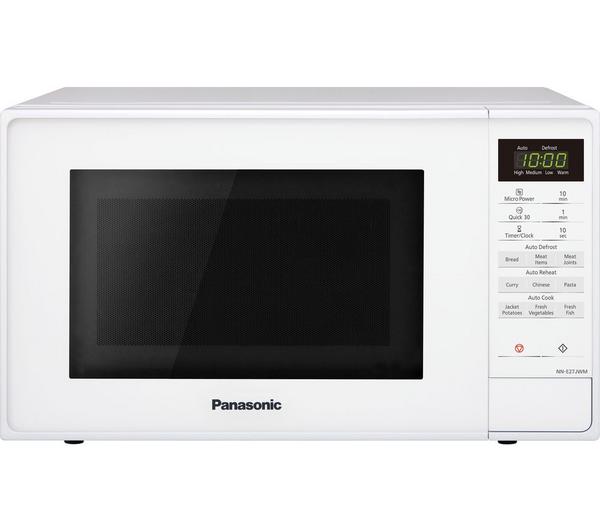 Panasonic 20L 800W white microwave with touch controls, 9 auto programs, intelligent sensor – available at Keans Claremorris