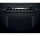 Bosch CMA583MB0B black built-in combination oven with 44L, 900W microwave, grill, inverter tech – available at Keans