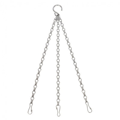 Gardman Standard Hanging Basket Chain, rust-resistant galvanized steel, 38cm, strong 3-point double link, includes hook –
