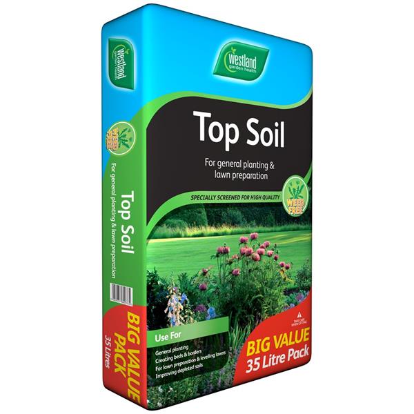 Nutrient Rich Top Soil 35L, high hummus clay loam, sieved, ideal for garden, lawn prep, from Keans Claremorris.