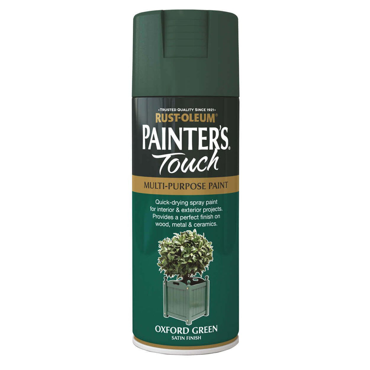 Rust-Oleum Painter's Touch Oxford Green 400ml spray paint, fast-drying, durable finish, multi-purpose, available at Keans