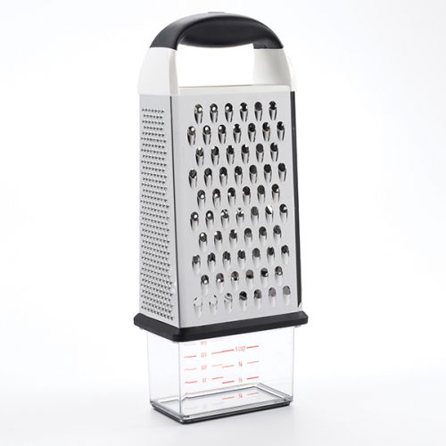 Oxo Good Grips Box Grater with non-slip base, 4 stainless steel surfaces, measurement markings – available at Keans
