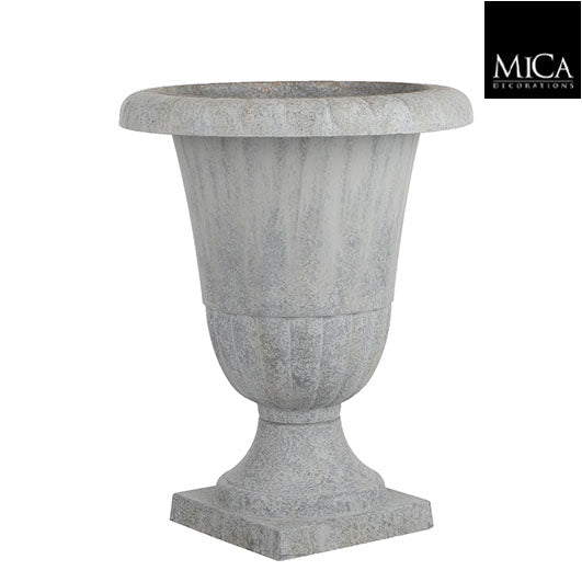 Juliette vase round l. grey zinc finish - h57xd45cm