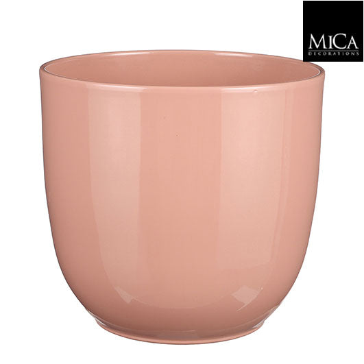Tusca pot round l. pink - h20xd22,5cm