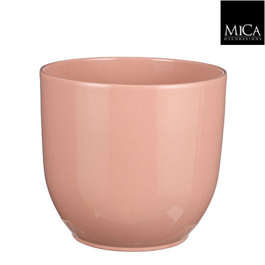 Tusca pot round l. pink - h25xd28cm