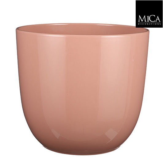 Tusca pot round l. pink - h28,5xd31cm
