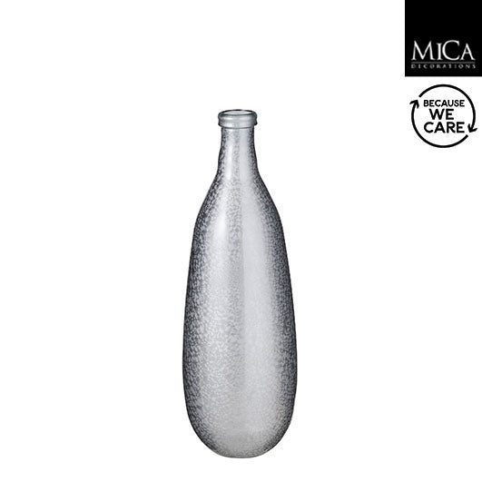 Vendo bottle recycled grey frosted glass, 75cm height, 25cm diameter – eco-friendly decor by Keans Claremorris