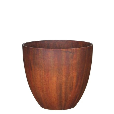 Bravo round rust pot, 32.5cm height, 38cm diameter, durable garden planter – Keans Claremorris
